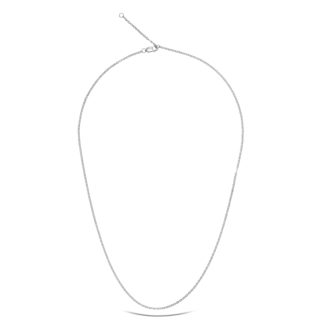 Catena in Platino Forzata Battuta 030